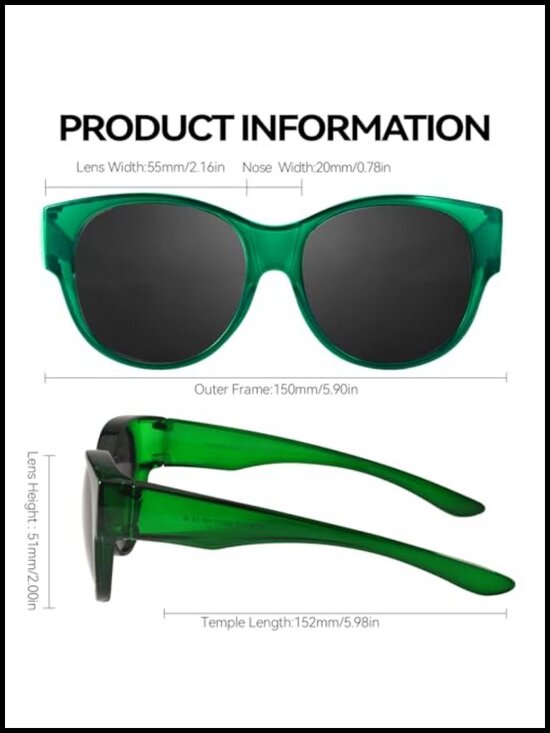 Polarized Fit Over Sunglasses UV Protection TR90 Temple main image 4